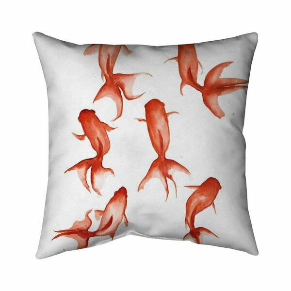 Fondo 26 x 26 in. Small Red Fishes-Double Sided Print Indoor Pillow FO2795414